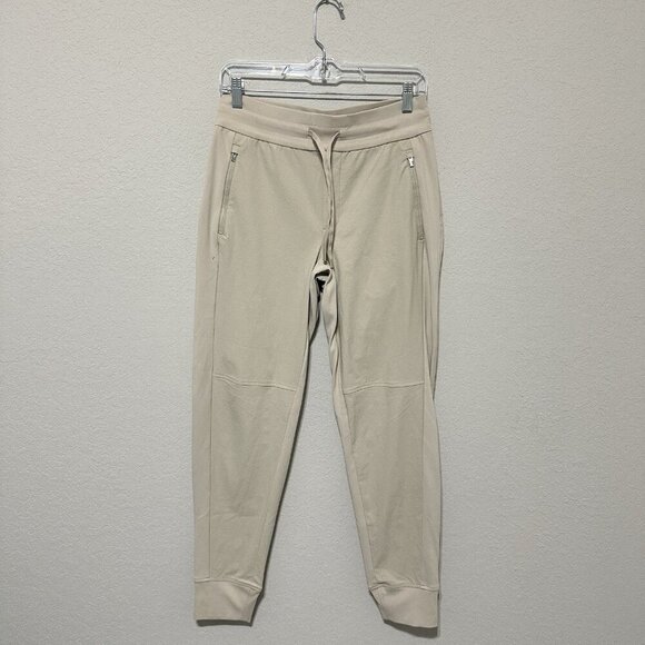 Athleta Headlands Hybrid Trek Jogger Size 4 Beige Pockets Zip Athleisure Gym - Picture 1 of 8